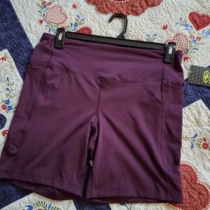 Athletic Works Women's XL (16-18) 7" Bike Shorts Plum Purple NWT